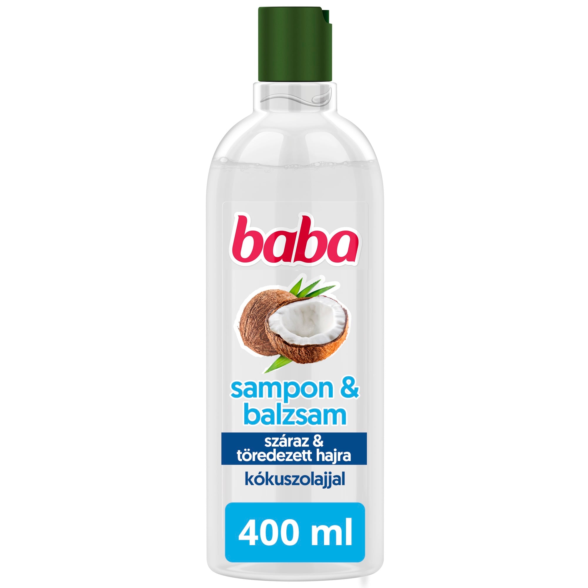 Baba 2in1 sampon és balzsam kókuszolajjal száraz és töredezett hajra, 400 ml