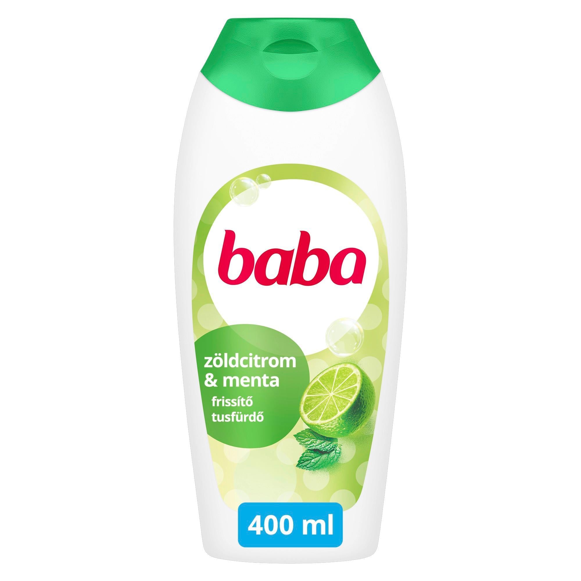 Baba Zöldcitrom és menta illatú frissítő tusfürdő, 400 ml