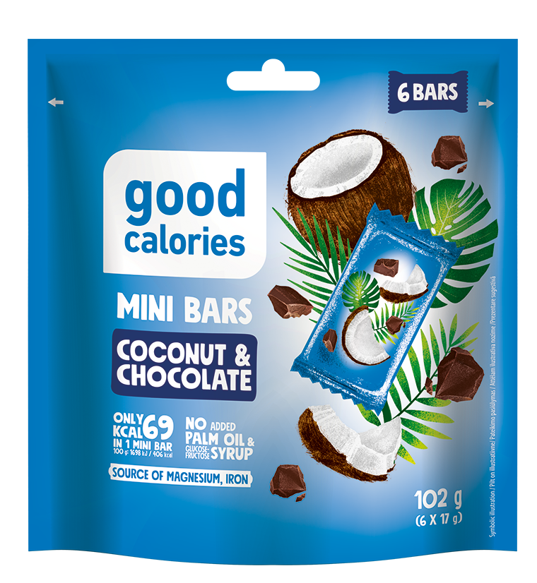 Good Calories Mini kókusz&csokoládé ízű szeletek