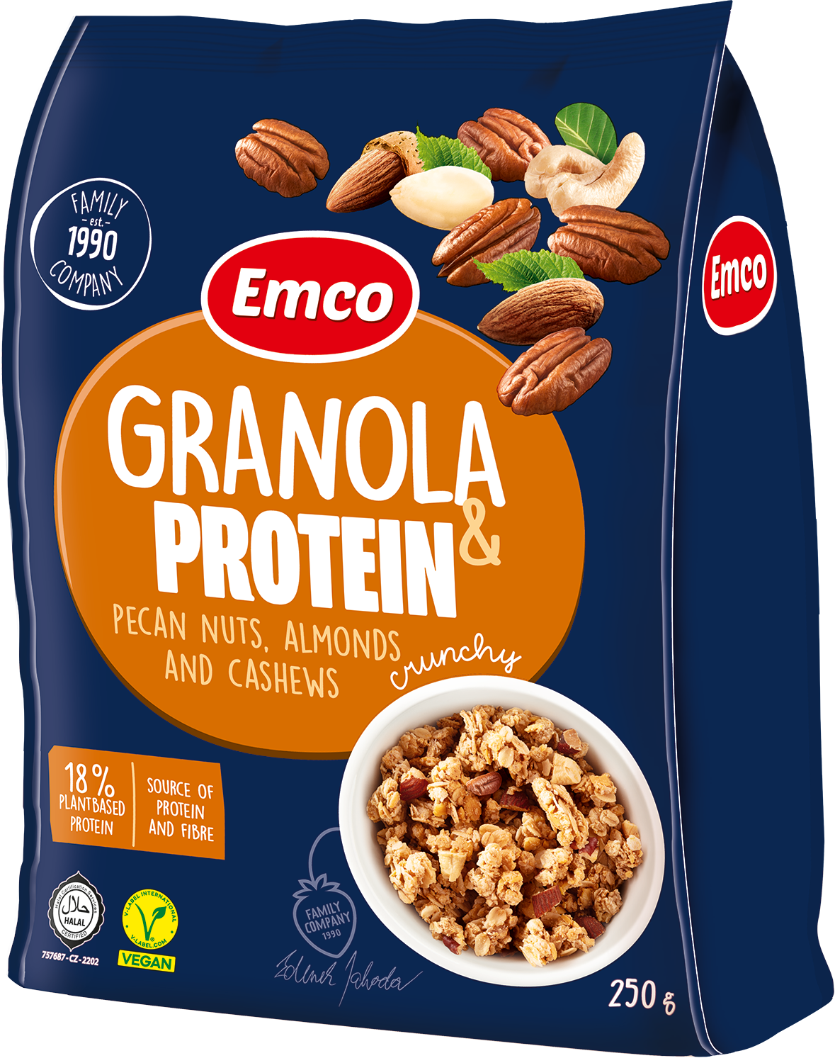 Emco Protein Granola pekándióval, mandulával és kesudióval