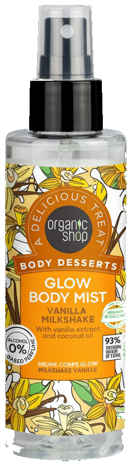 Organic Shop Vanília shake illatú ragyogást adó testpermet
