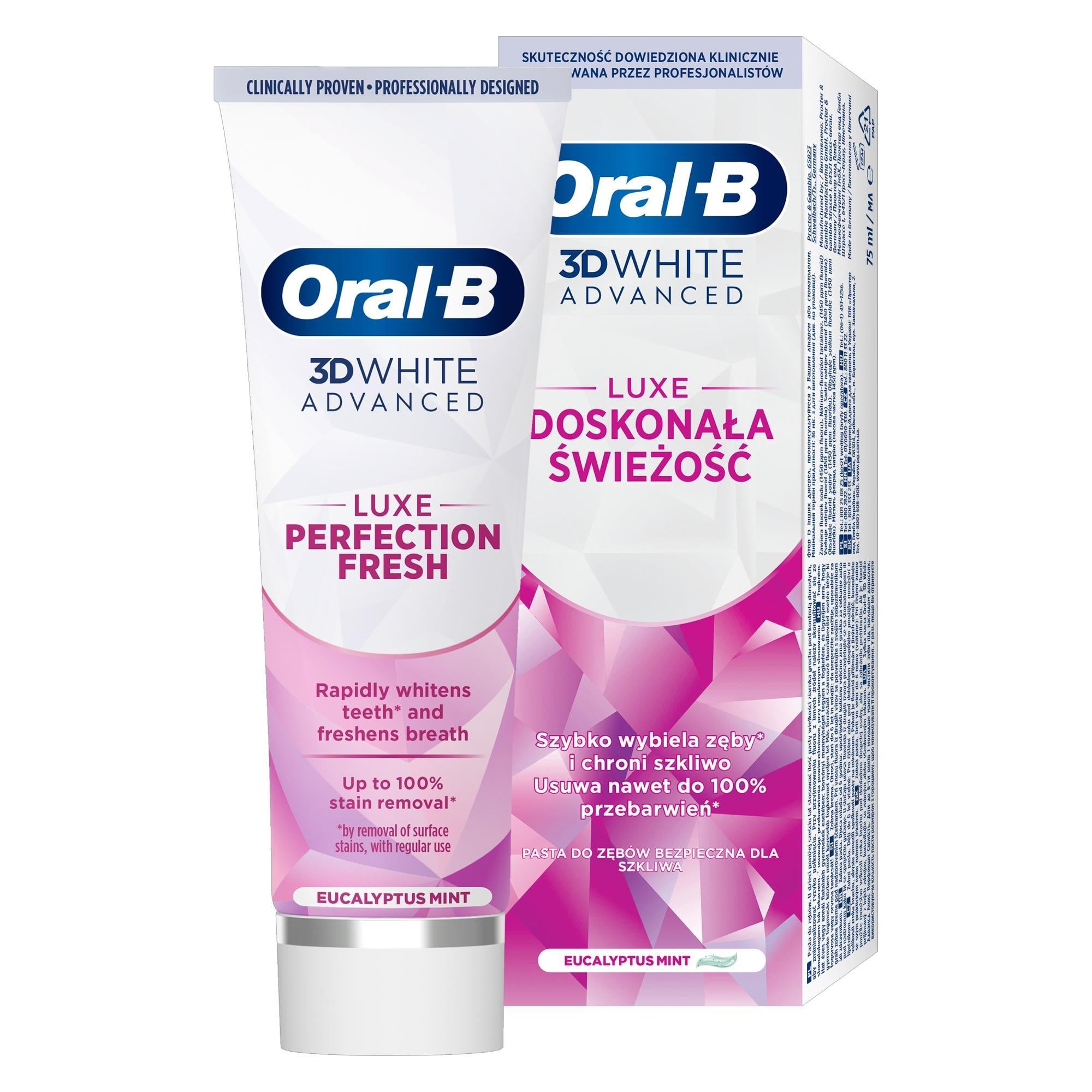 Oral-B 3D White Luxe Perfection Fogkrém, 75 ml