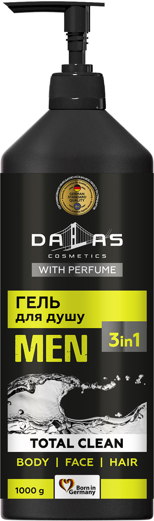 DALAS Férfi  3 az 1-ben „Total Clean” tusfürdő és sampon