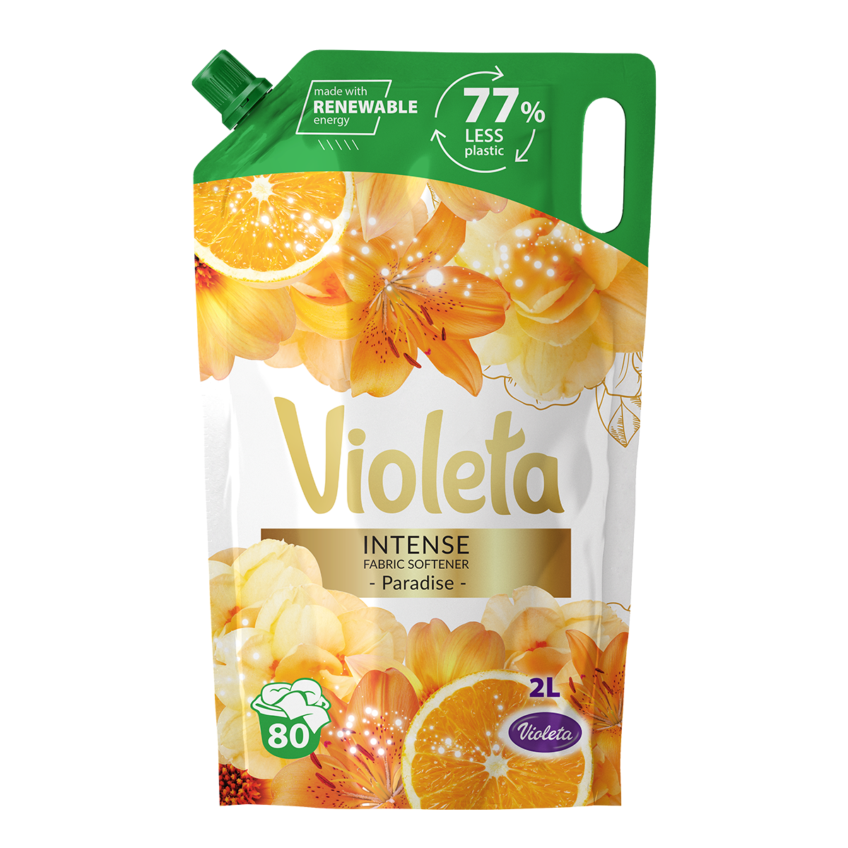 VIOLETA öblítő koncentrátum mikrokapszulákkal Paradise 2l utántöltő – narancs