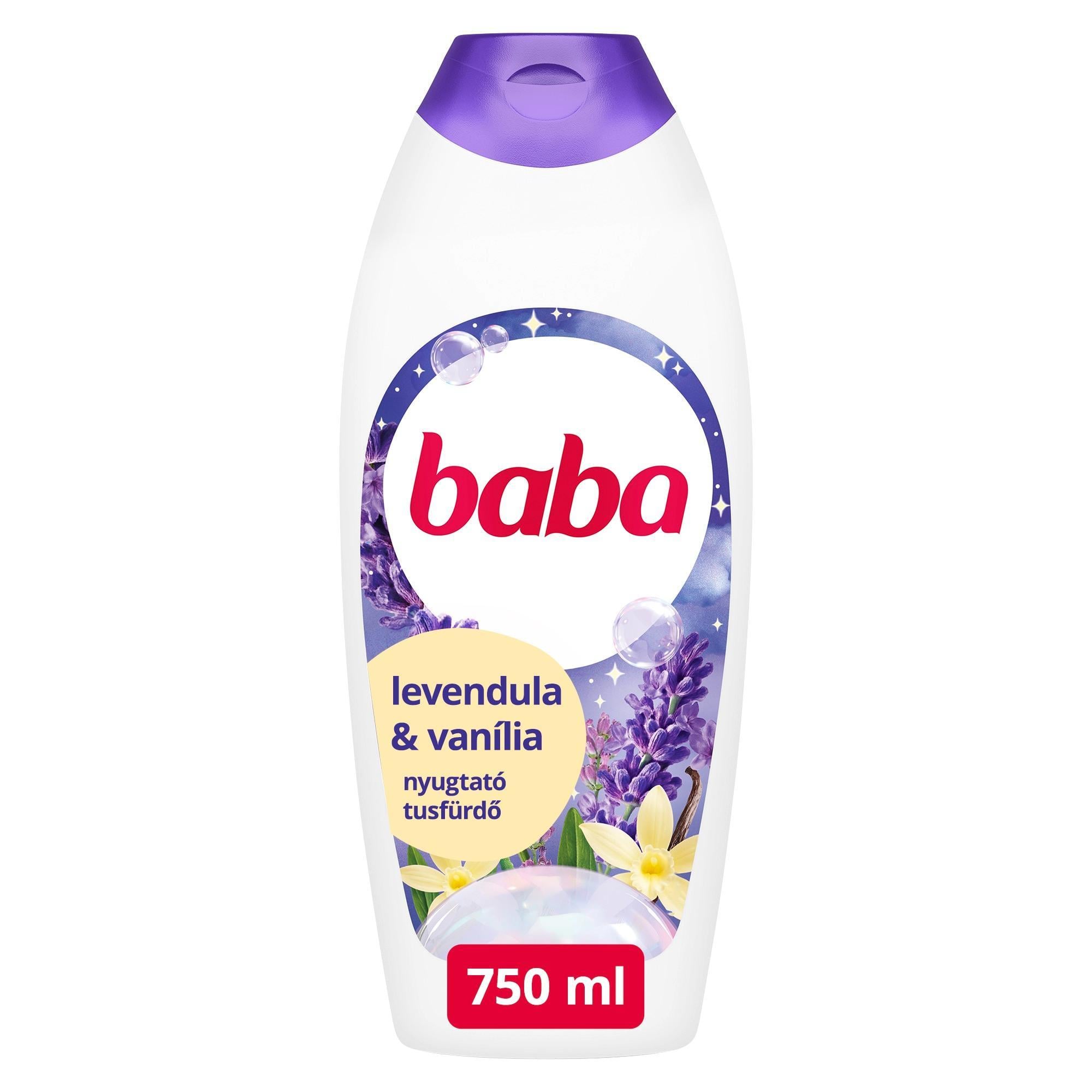 Baba Levendula és vanília illatú nyugtató tusfürdő, 750 ml