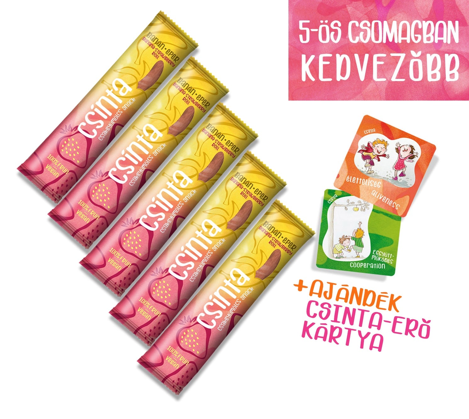 Csinta Banános-Epres tekercs 5-ös csomag