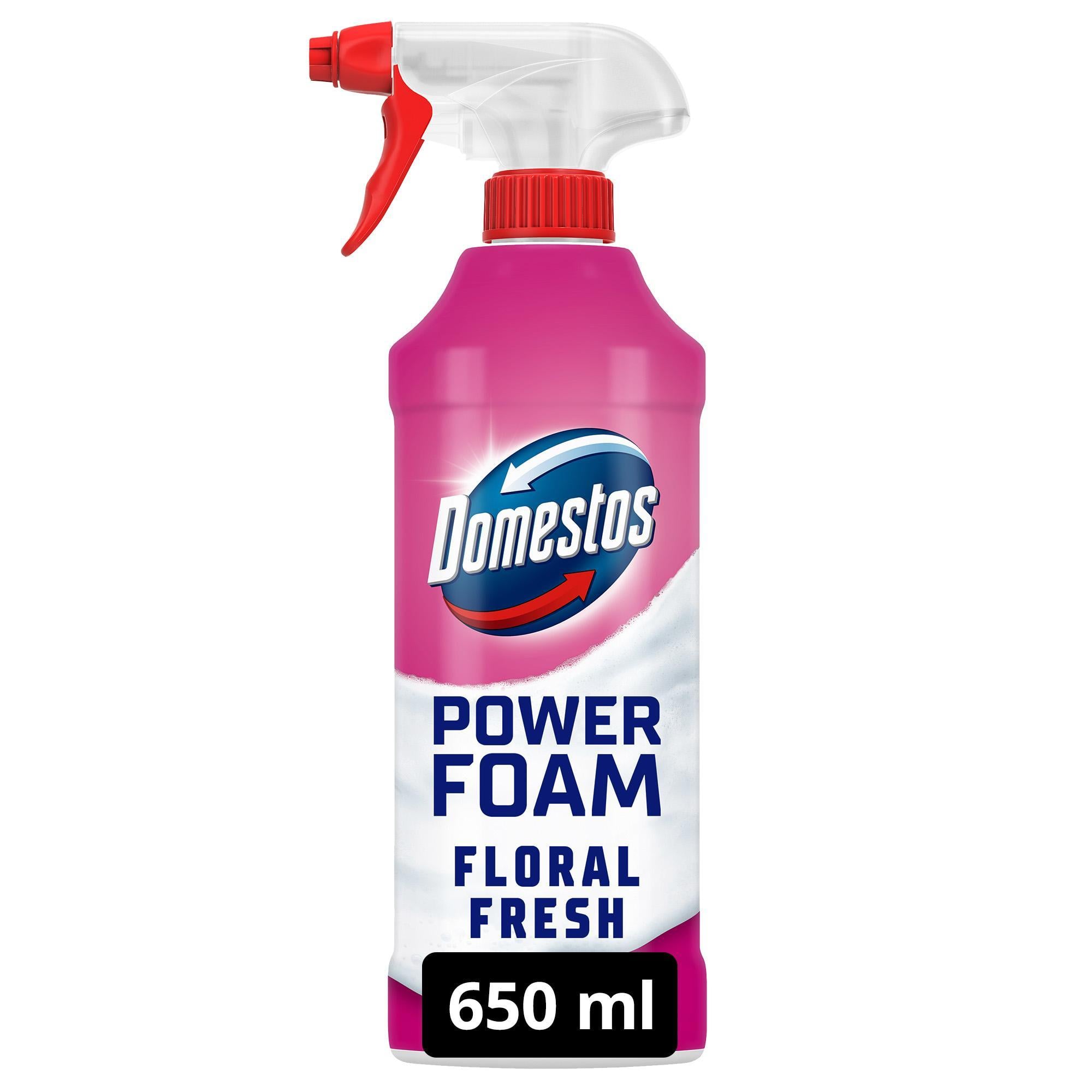 Domestos Power Foam Floral Fresh WC és fürdőszoba tisztító hab, 650ml