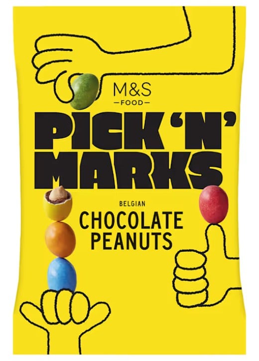 Marks & Spencer Földimogyoró tejcsokoládéban, színes cukorbevonattal