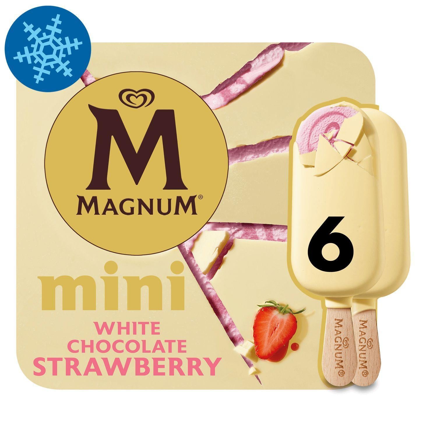 Magnum Mini Multipack Jégkrém Fehér Csokoládé Eper