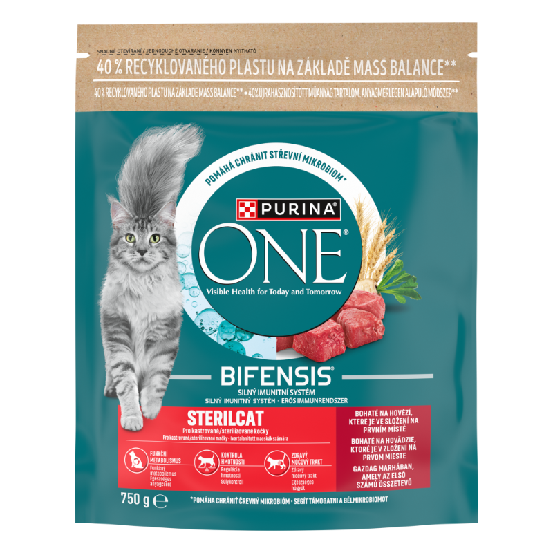 Purina One Sterilcat Marhában gazdag száraz macskaeledel 750g