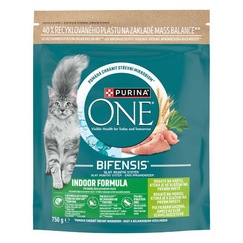 Purina One Indoor Formula Pulykában gazdag száraz macskaeledel 750g