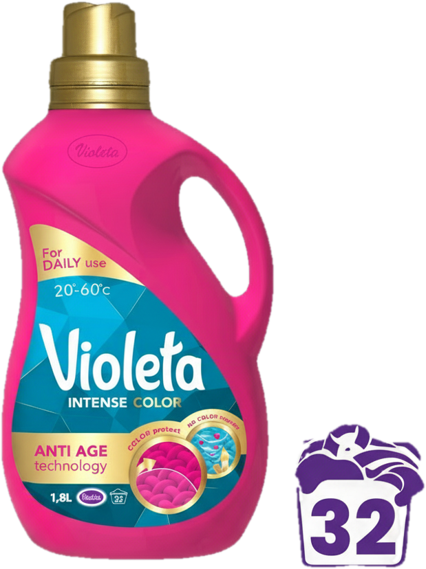 VIOLETA Intense color mosógél színes ruhákhoz, 1,8 L
