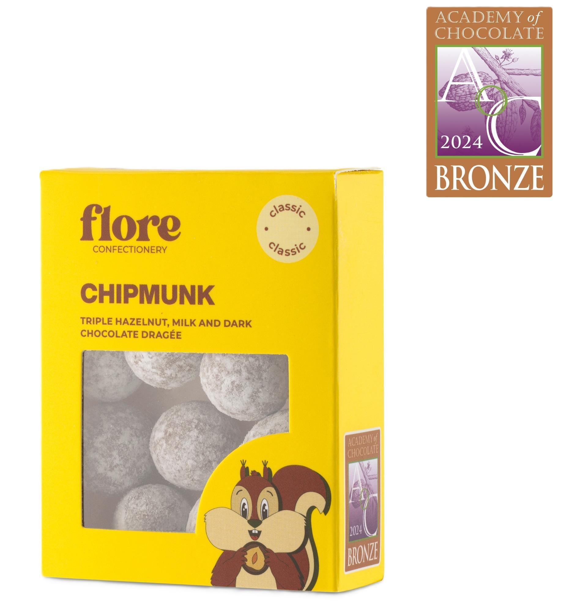Flore Confectionery Mókus drazsé: Mogyoró, tej-és étcsokoládé drazsé