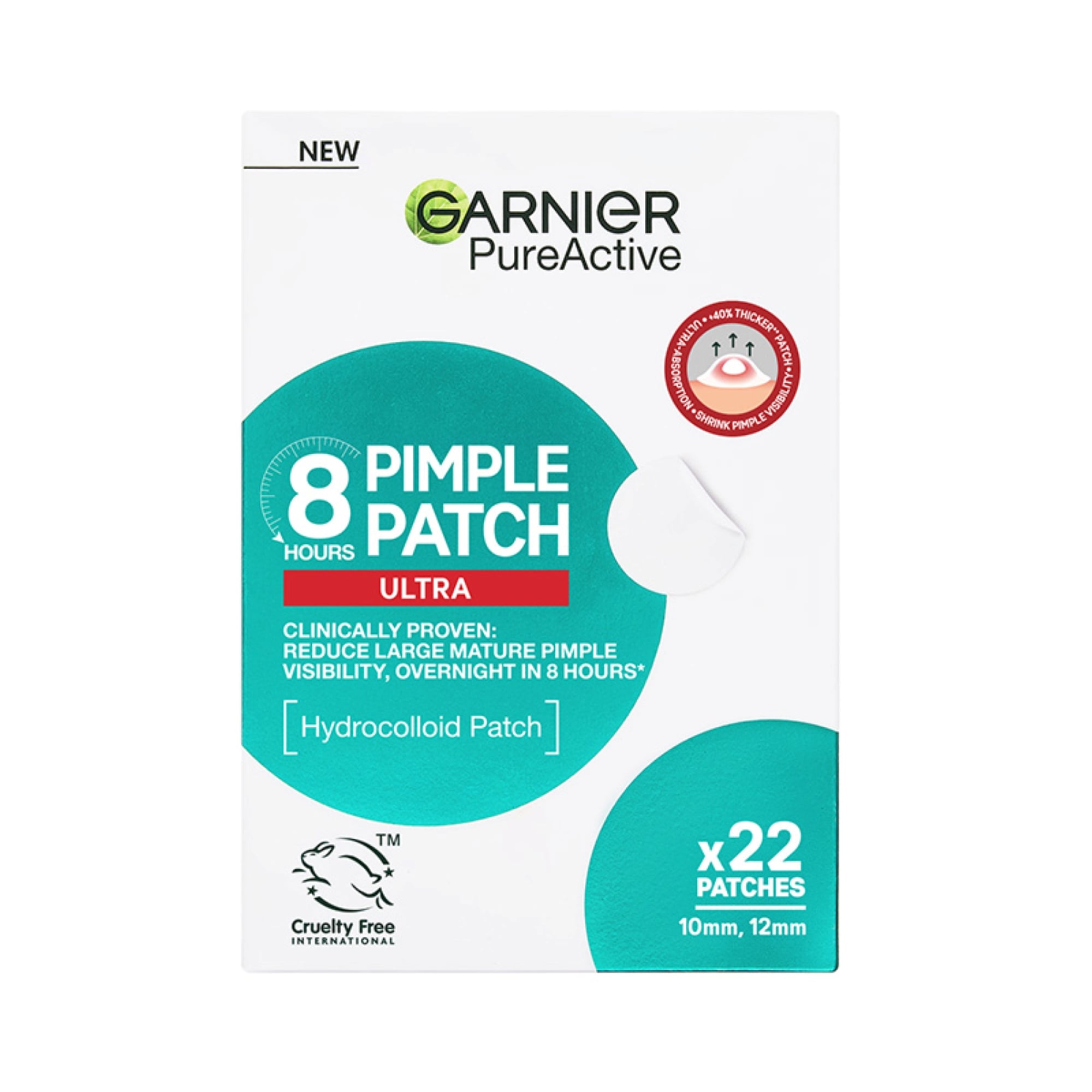 Garnier Pure Active Akár 8 órás Ultra Pattanás Elleni Tapasz, 22 db