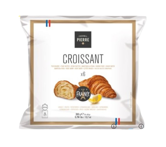 Fagyasztott, sütésre kész, finom vajas croissant