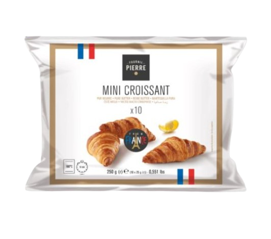 Fagyasztott, sütésre kész, finom vajas mini croissant