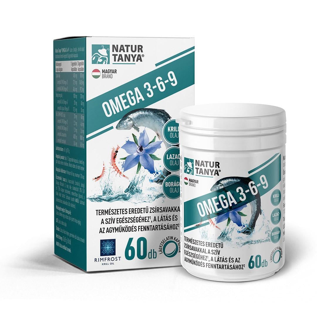 Natur Tanya® Omega 3-6-9 zsírsavak 3 féle természetes olaj forrásból 60 db