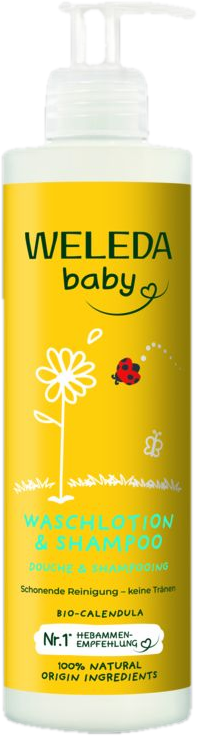 Weleda Bio körömvirágos natúr baba tusfürdő és sampon 400ml