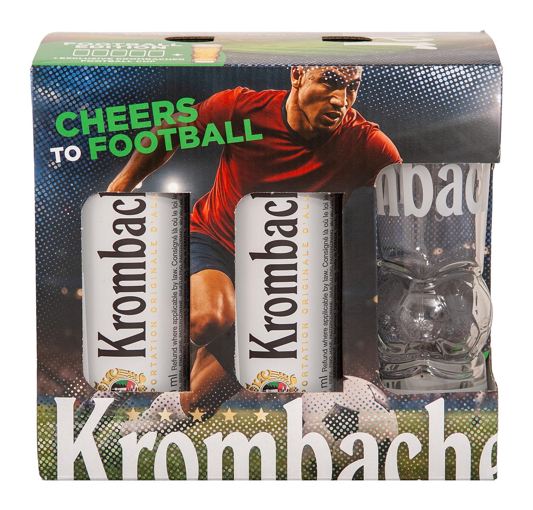 Krombacher VB pack 5x0,5L + pohár 4,8%
