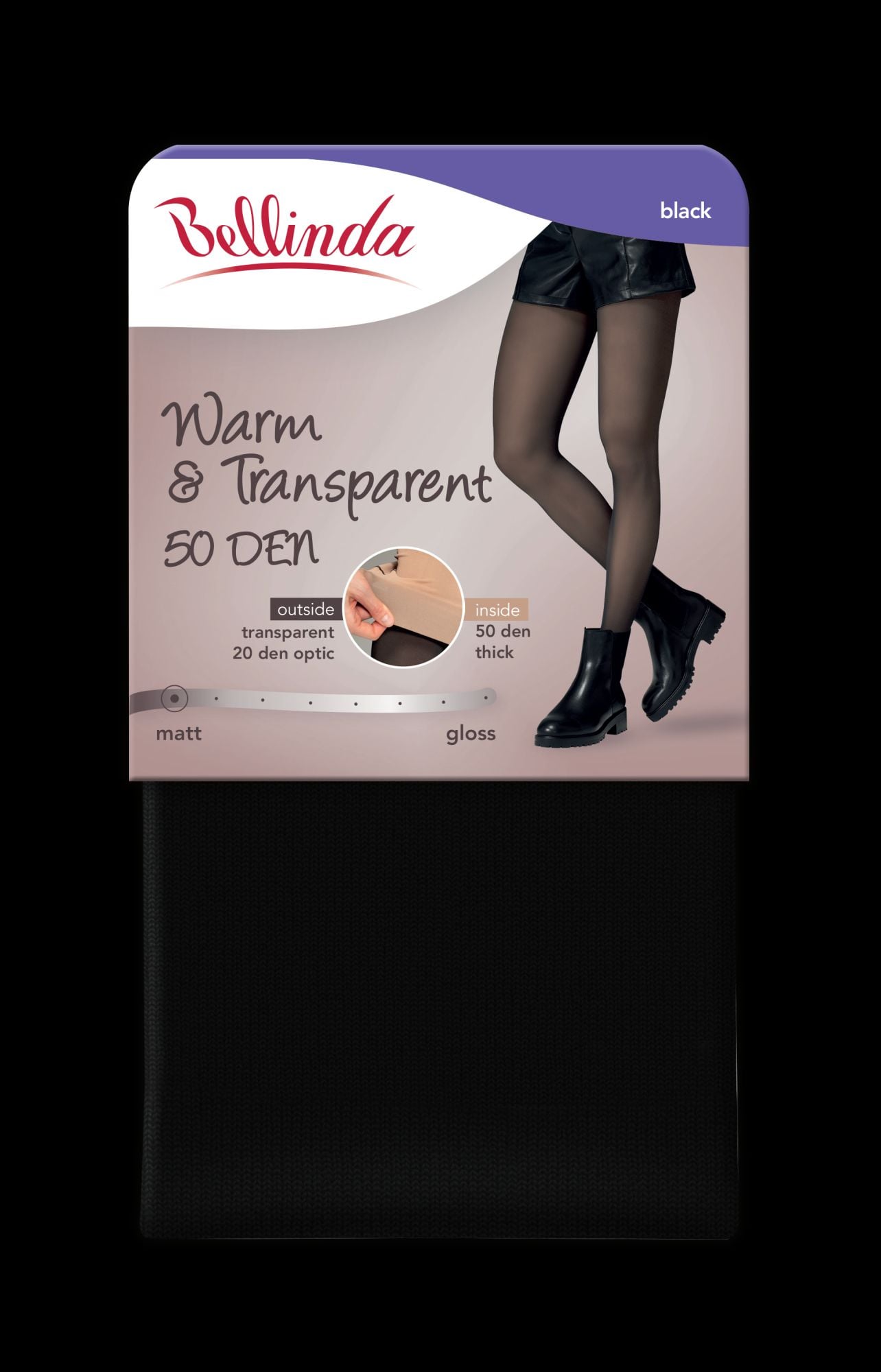 BELLINDA WARM&TRANSPARENT 50 harisnya fekete XL