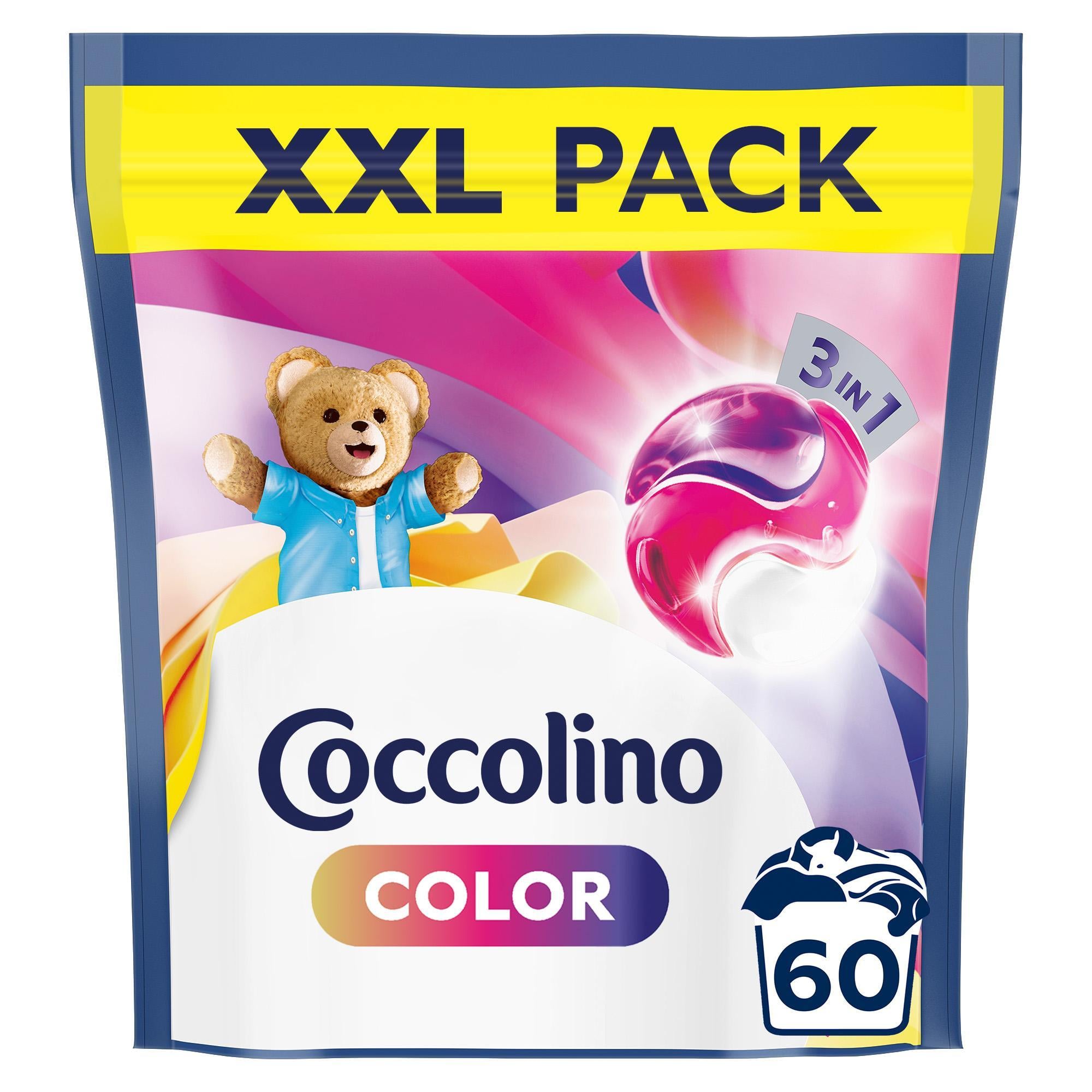COCCOLINO 3in1 Color mosókapszula színes ruhákhoz, 60 db