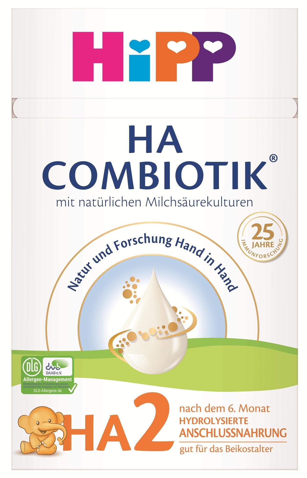 HiPP HA2 Combiotik Tejalapú anyatej-kiegészítő tápszer fehérjehidrolizátumból, 6 hónapos kortól