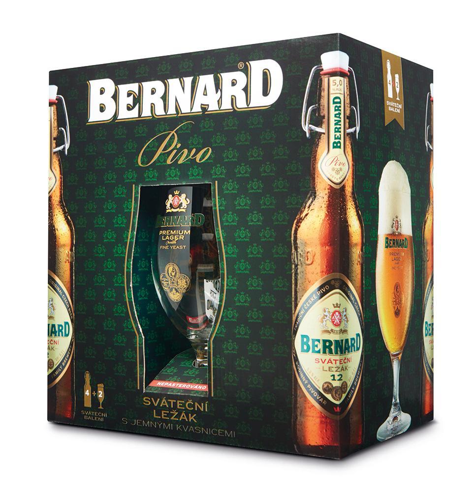 Bernard 4x0,5 L üveges sör 2 pohárral