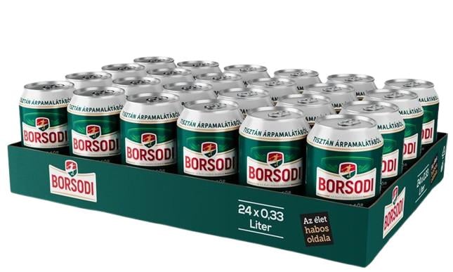 Borsodi Sör 0,33l doboz x24 – tálcás