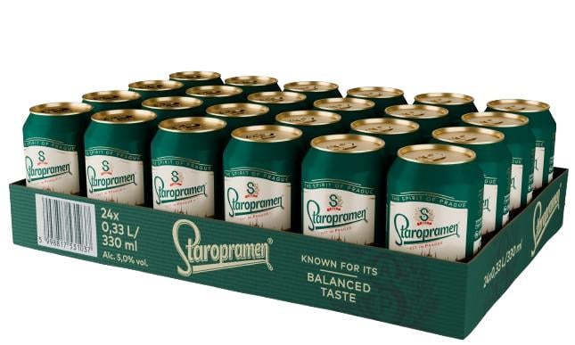 Staropramen Sör 0,33l doboz x24 – tálcás