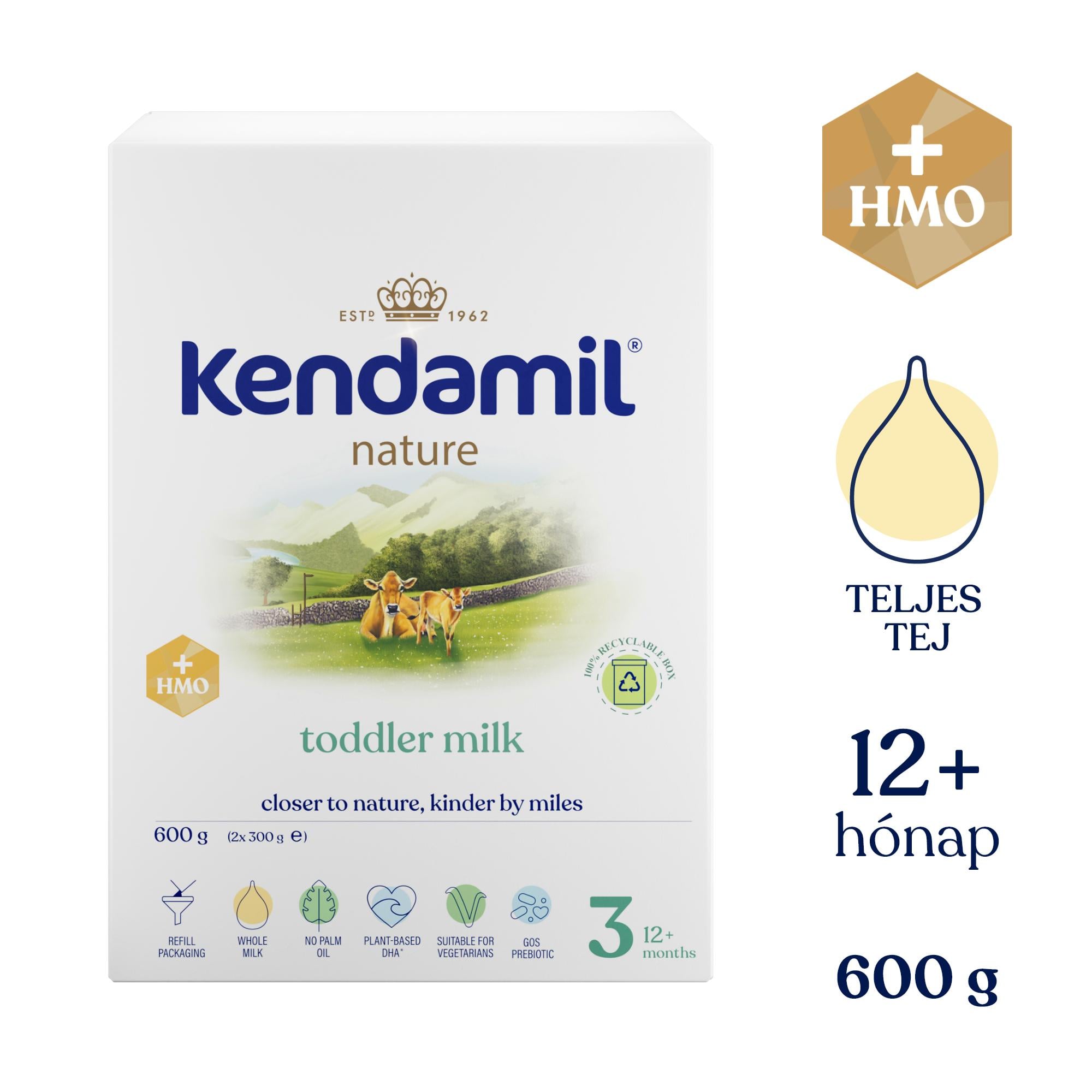 Kendamil NATURE 3 BOX HMO+ tehéntej alapú ital kisgyermekek részére 12 hónapos kortól