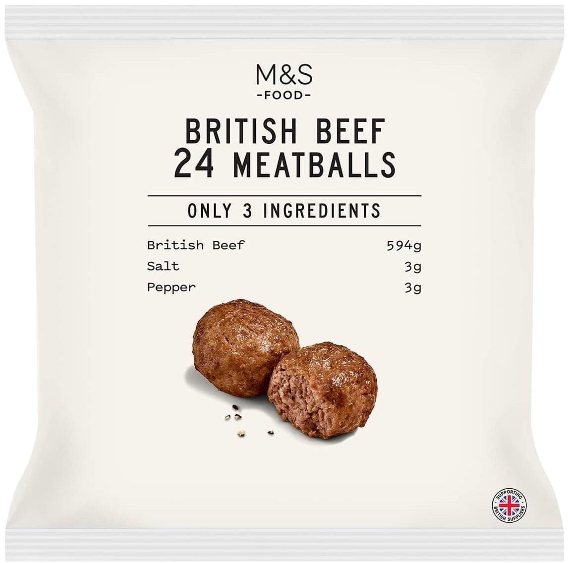 Marks & Spencer 24 húsgolyó brit marhahúsból, sóval és fekete borssal ízesítve