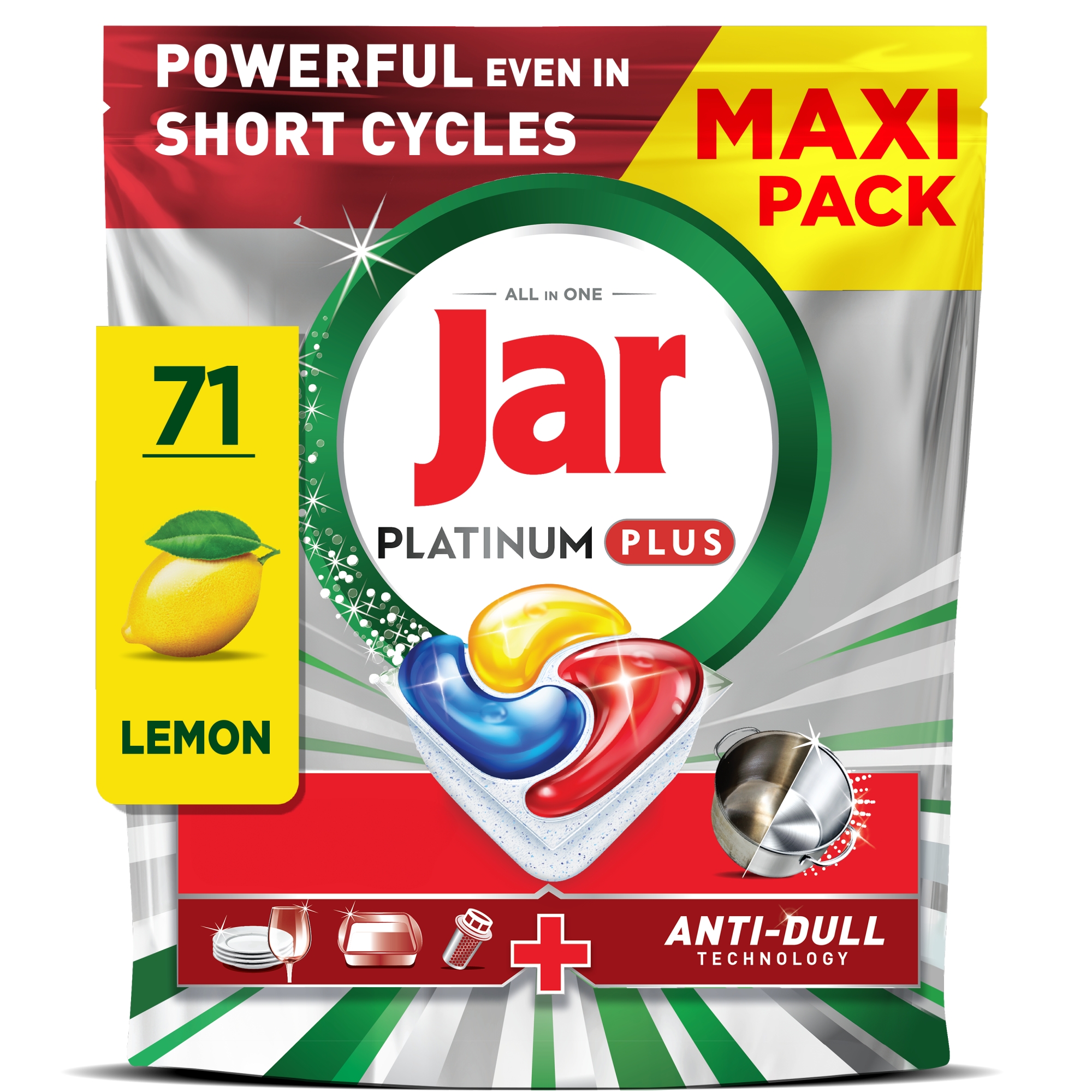 Jar Platinum Plus All in One Mosogatókapszula Lemon, 71 db