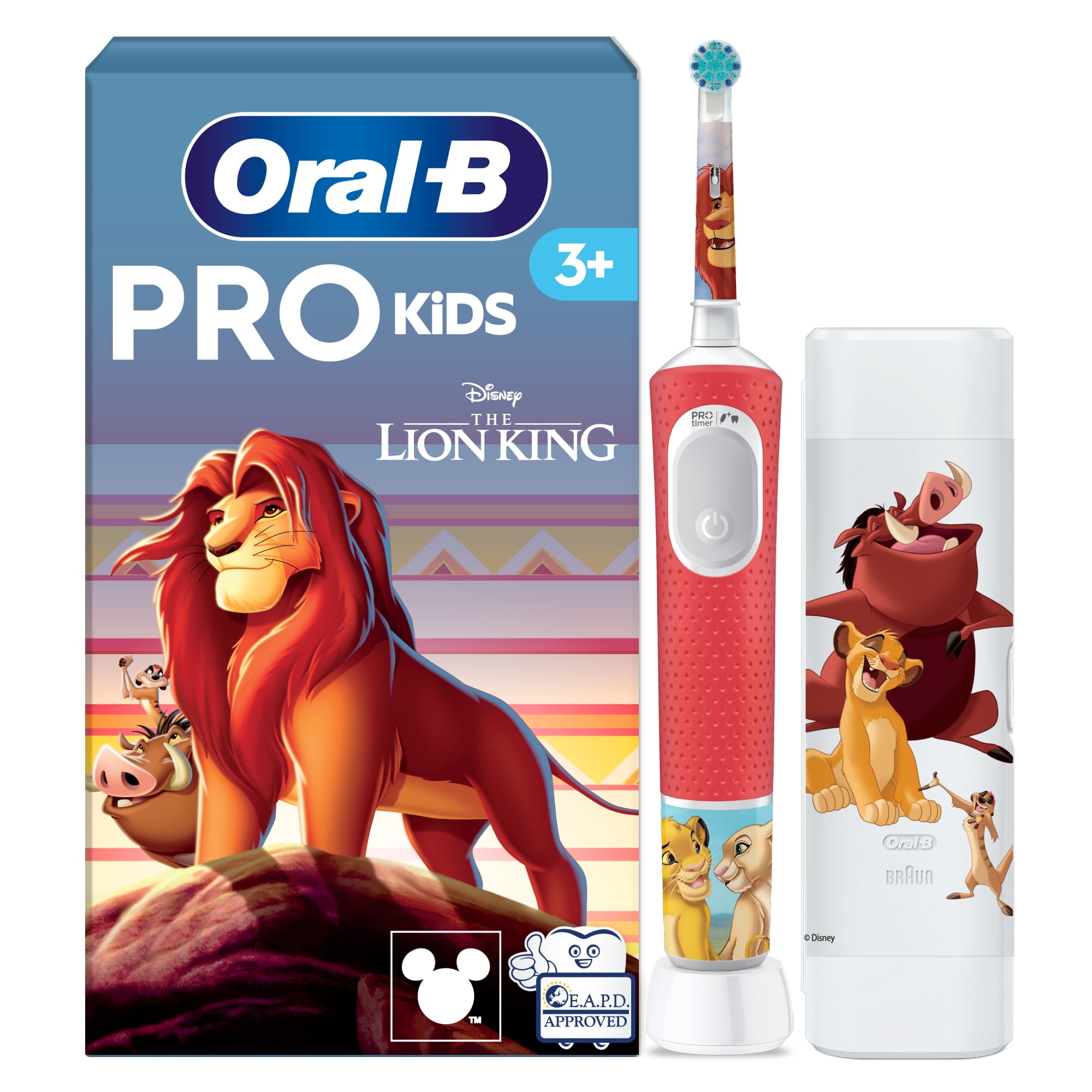 Oral-B Pro Kids Elektromos Fogkefe, Oroszlánkirály, Utazótokkal