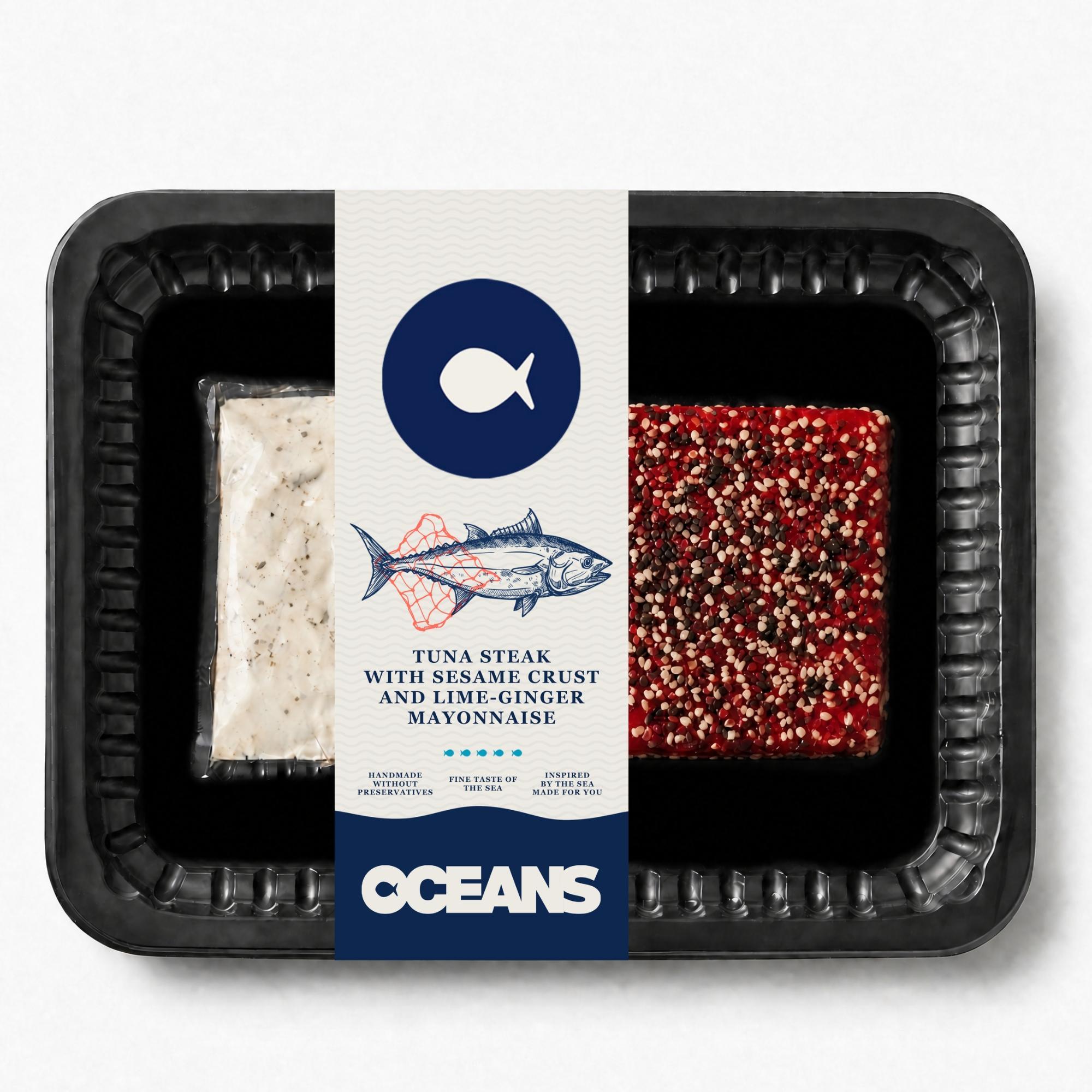 OCEANS Tonhal steak szezámmagos kéregben, lime-os gyömbéres majonézzel