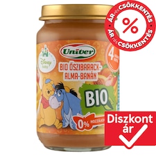Univer bio őszibarack-alma-banán bébidesszert 4 hónapos kortól 163 g