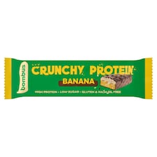 Bombus Crunchy Protein proteinszelet tejcsokoládéval, ropogóssal, banán ízzel és édesítőszerrel 50 g