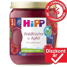 HiPP bio erdei gyümölcsök almában gyümölcskészítmény bébidesszert 5 hónapos kortól 160 g