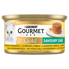 Purina Gourmet Gold Savoury Cake csirkével és sárgarépával nedves macskaeledel 85 g
