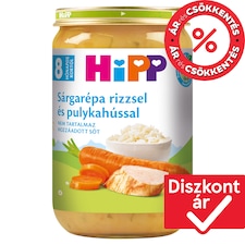 HiPP bio sárgarépa rizzsel és pulykahússal bébiétel 8 hónapos kortól 220 g