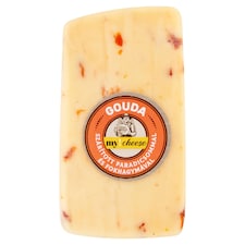 my!cheese félkemény zsíros frissen darabolt Gouda sajt szárított paradicsommal és fokhagymával