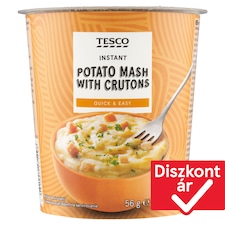 instant burgonyapüré krutonnal és pirított hagymával 56 g