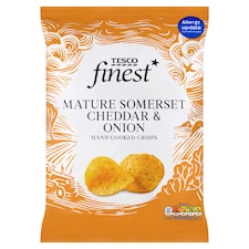 Finest érlelt cheddar sajt és vöröshagyma ízű burgonyachips 150 g
