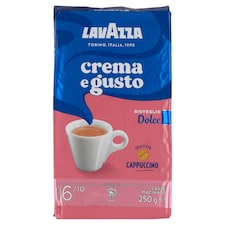 Lavazza Crema e Gusto Dolce lágy pörkölésű őrölt kávé 250 g