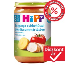 HiPP bio burgonya csirkehússal paradicsommártásban bébiétel 8 hónapos kortól 220 g