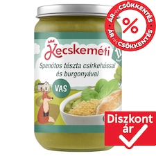 Kecskeméti spenótos tészta csirkehússal és burgonyával bébiétel 11 hónapos kortól 220 g