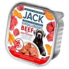 Jack Super Premium hipoallergén pástétom teljes értékű eledel marhahússal és édesburgonyával 150 g