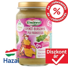 Univer spenót-burgonya pulykahússal bébiétel, 6 hónapos kortól 163 g