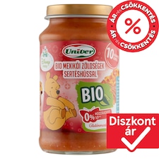 Univer bio mexikói zöldségek sertéshússal bébiétel 10 hónapos kortól 220 g