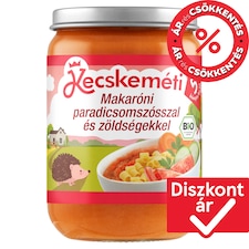 Kecskeméti bio makaróni paradicsomszósszal és zöldségekkel bébiétel 5 hónapos kortól 190 g