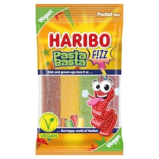 Haribo Pasta Basta savanyú, gyümölcs és kólaízű kandírozott gumicukorka keverék 80 g